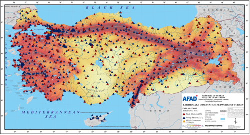 Earthquake Hazard Map of Turkey and Turkey National Seismic Network